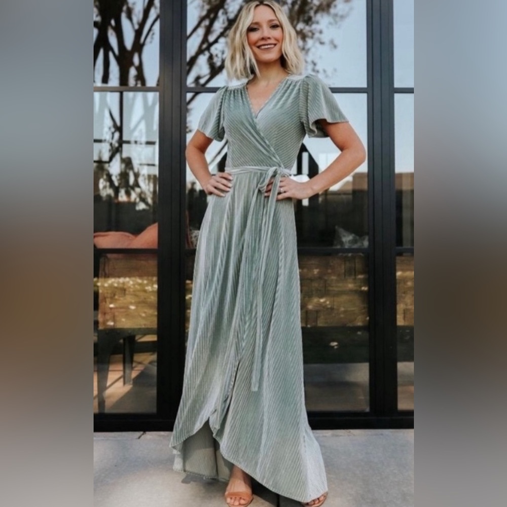 Andi ribbed velvet wrap dress